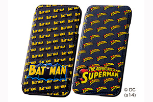 【Apple iPhone 6／iPhone 6s】バットマン、スーパーマン・ポップアップ・ブックカバータイプ・レザージャケット(合皮タイプ)