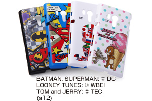 【Xperia?  acro HD】バットマン、スーパーマン、トゥイーティー、ジェリーとリトルフレンズ・キャラクター・シェルジャケット